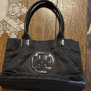 Tory Burch Black Tote with Logo Accent